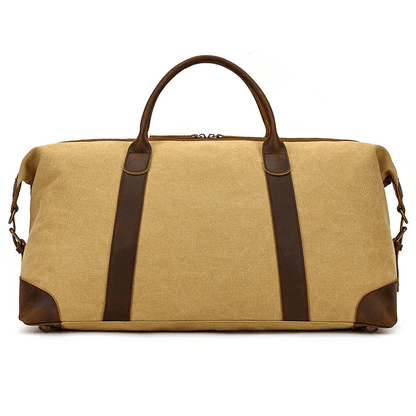 Canvas Genuine Leather Big Capacity Duffle Bag