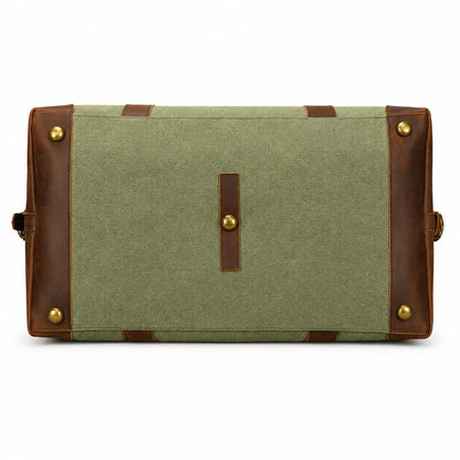 Canvas Genuine Leather Big Capacity Duffle Bag