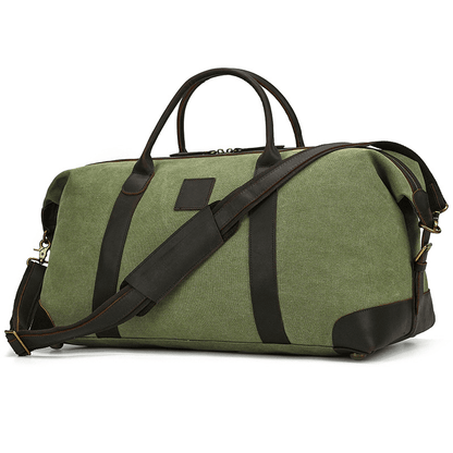 Canvas Genuine Leather Big Capacity Duffle Bag