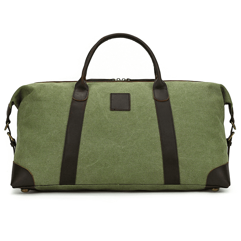 Canvas Genuine Leather Big Capacity Duffle Bag