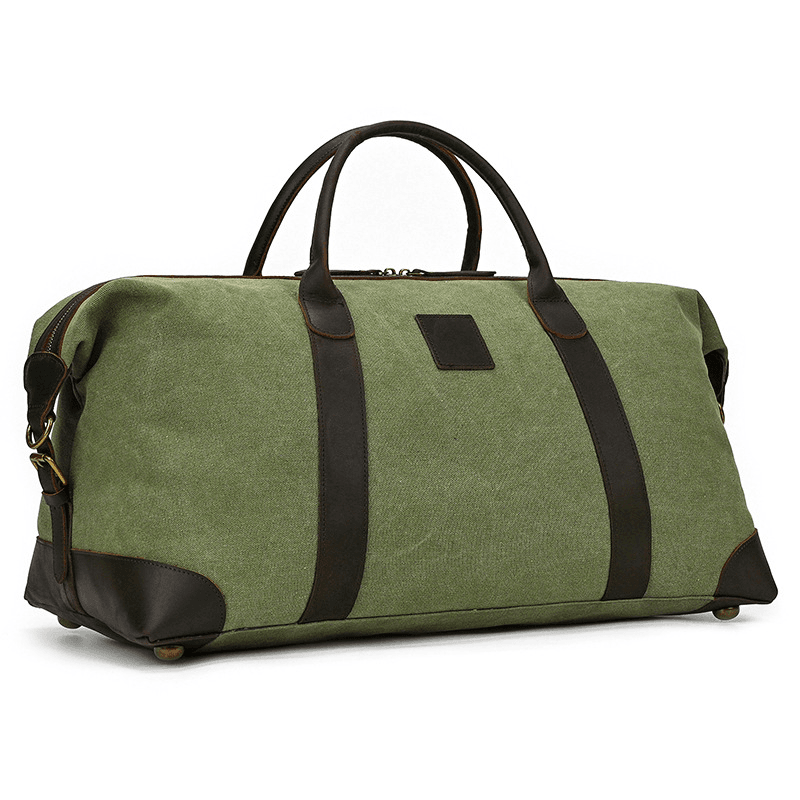 Canvas Genuine Leather Big Capacity Duffle Bag