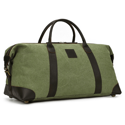 Canvas Genuine Leather Big Capacity Duffle Bag