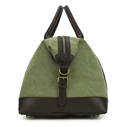Canvas Genuine Leather Big Capacity Duffle Bag