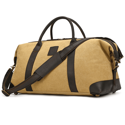 Canvas Genuine Leather Big Capacity Duffle Bag
