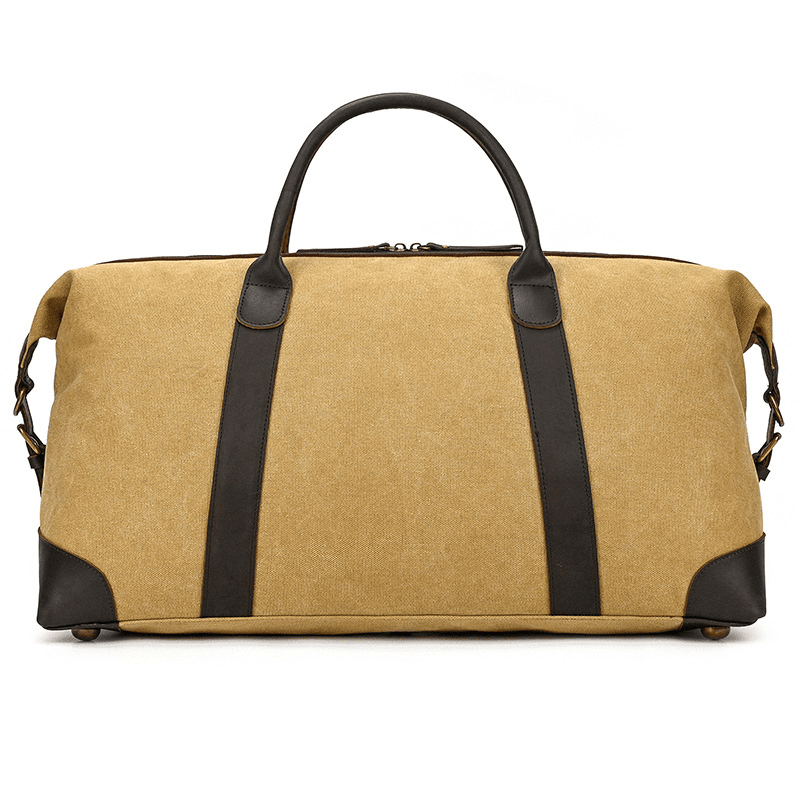 Canvas Genuine Leather Big Capacity Duffle Bag