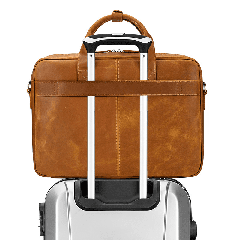 Classic Leather Bag for Laptop Men's Briefcase