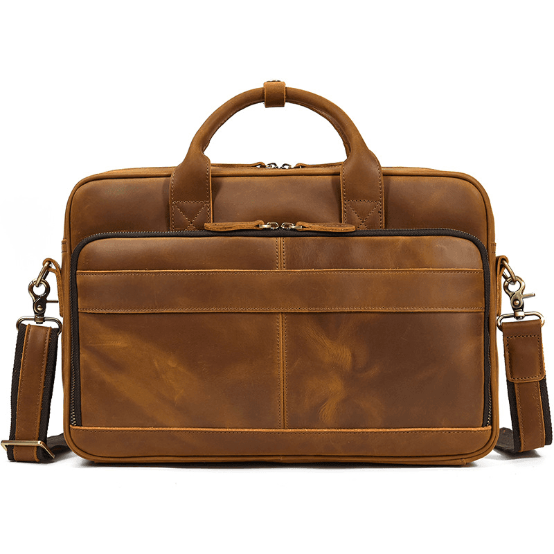 Classic Leather Bag for Laptop Men's Briefcase