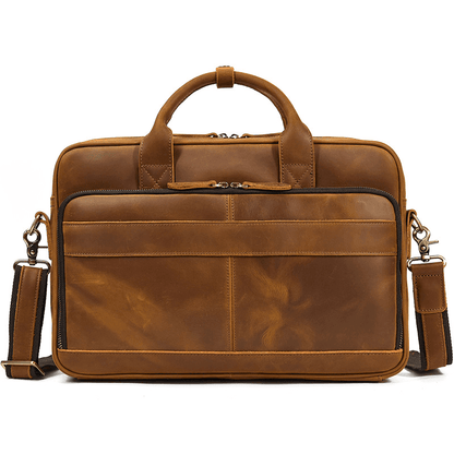 Classic Leather Bag for Laptop Men's Briefcase