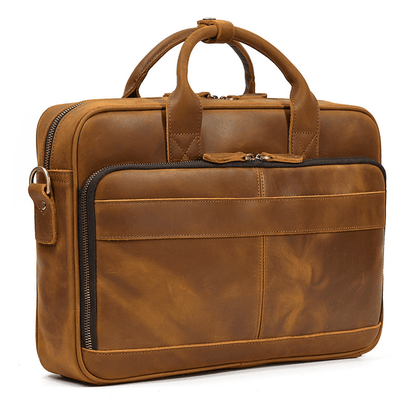 Classic Leather Bag for Laptop Men's Briefcase