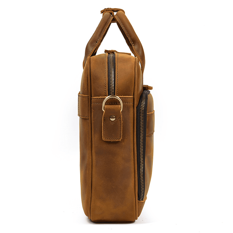Classic Leather Bag for Laptop Men's Briefcase