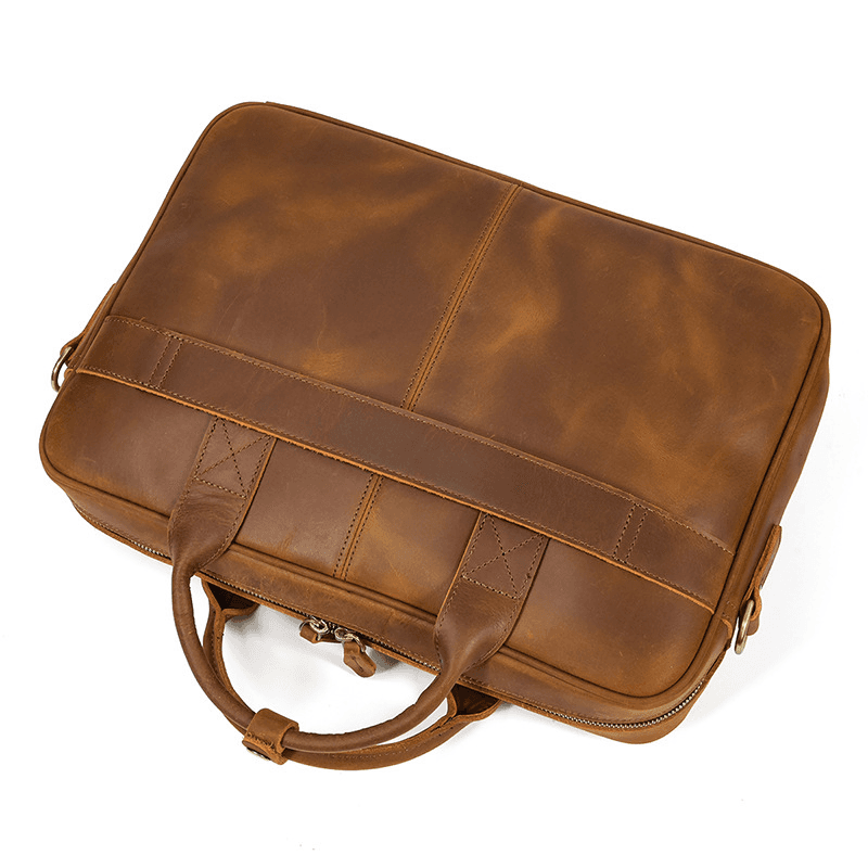 Classic Leather Bag for Laptop Men's Briefcase