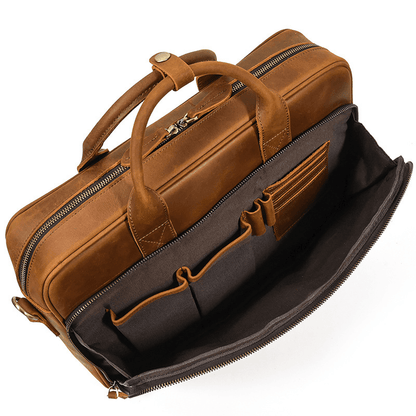 Classic Leather Bag for Laptop Men's Briefcase