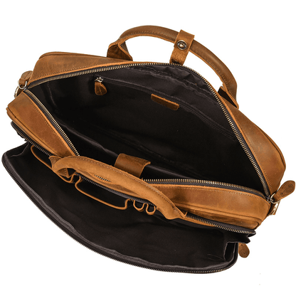 Classic Leather Bag for Laptop Men's Briefcase