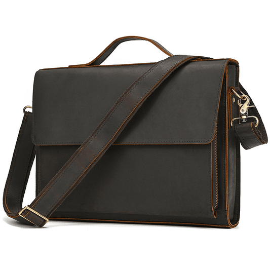 Cow Leather Male Computer Messenger Bag