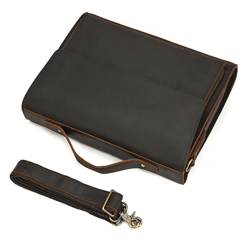 Cow Leather Male Computer Messenger Bag