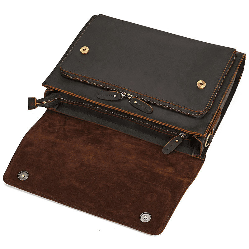 Cow Leather Male Computer Messenger Bag