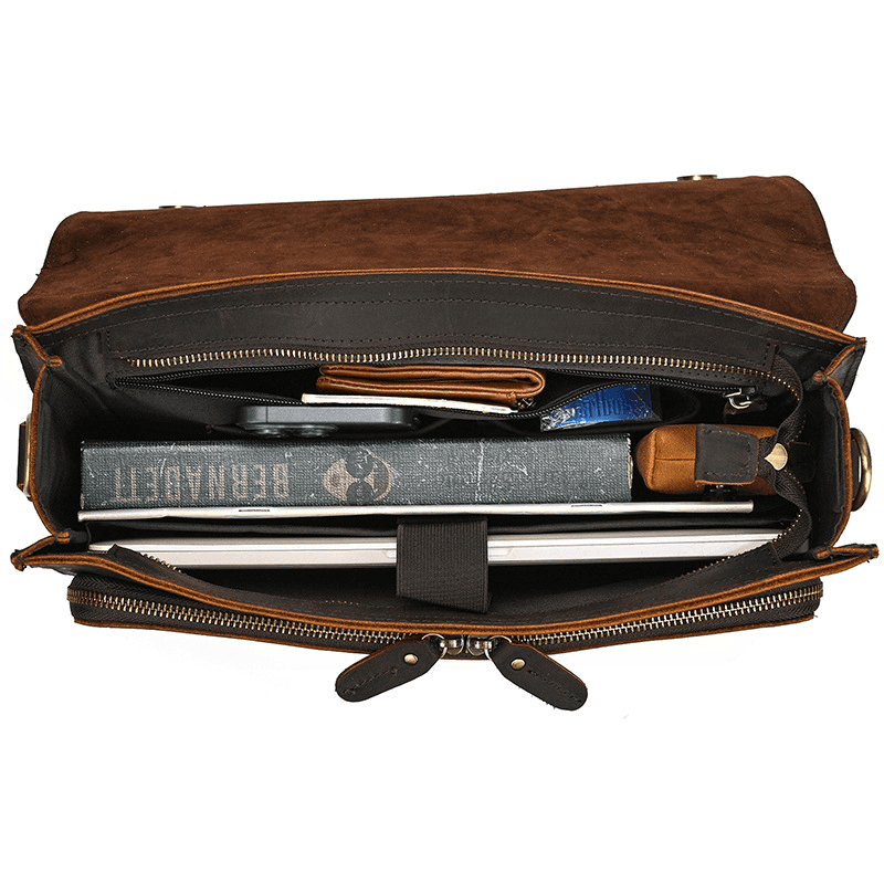 Cow Leather Male Computer Messenger Bag