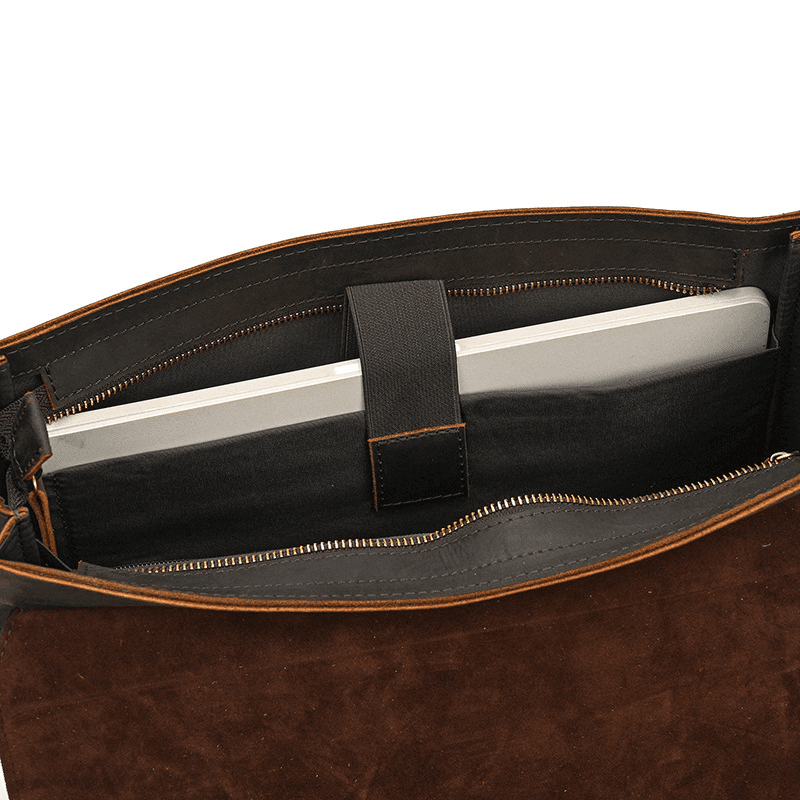 Cow Leather Male Computer Messenger Bag