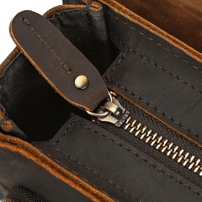Cow Leather Male Computer Messenger Bag