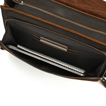 Cow Leather Male Computer Messenger Bag