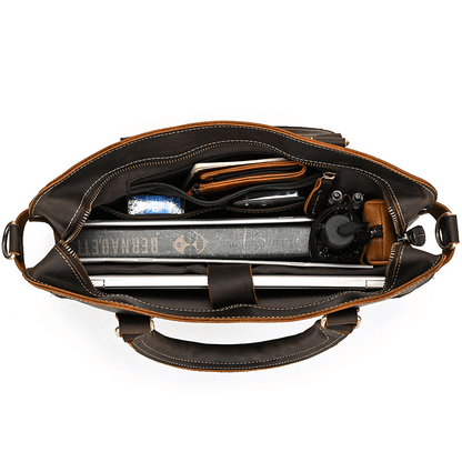 Elegant Leather Bag for Laptop for Men Business Briefcase