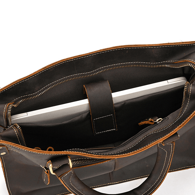 Elegant Leather Bag for Laptop for Men Business Briefcase