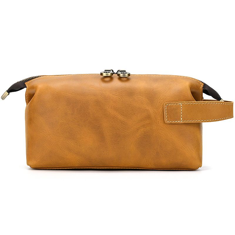 Full-Grain Leather Multi-Function Toiletry Bag & Wallet for Men
