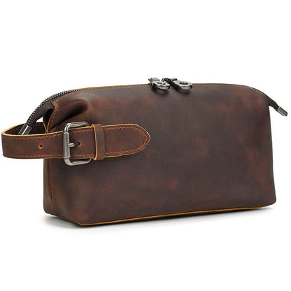 Full-Grain Leather Multi-Function Toiletry Bag & Wallet for Men