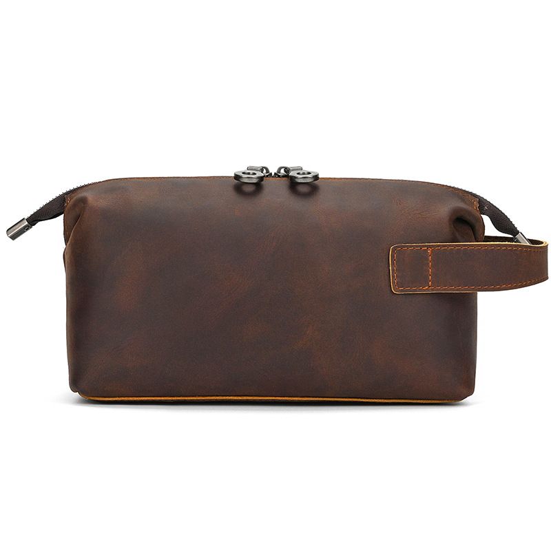 Full-Grain Leather Multi-Function Toiletry Bag & Wallet for Men