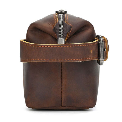 Full-Grain Leather Multi-Function Toiletry Bag & Wallet for Men