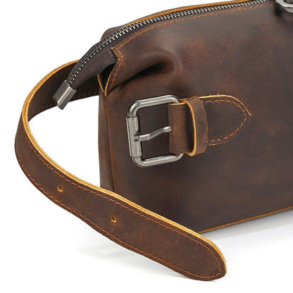 Full-Grain Leather Multi-Function Toiletry Bag & Wallet for Men