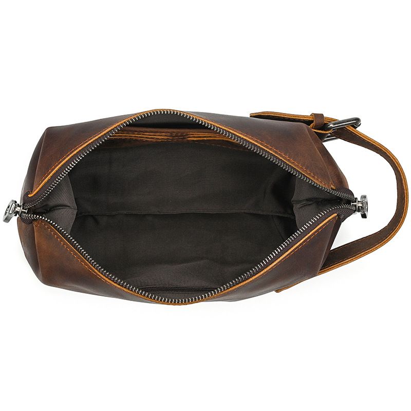 Full-Grain Leather Multi-Function Toiletry Bag & Wallet for Men