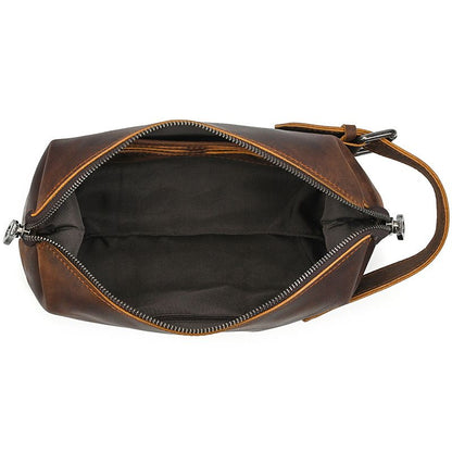 Full-Grain Leather Multi-Function Toiletry Bag & Wallet for Men