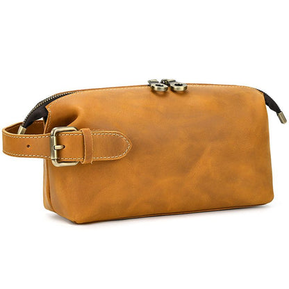 Full-Grain Leather Multi-Function Toiletry Bag & Wallet for Men