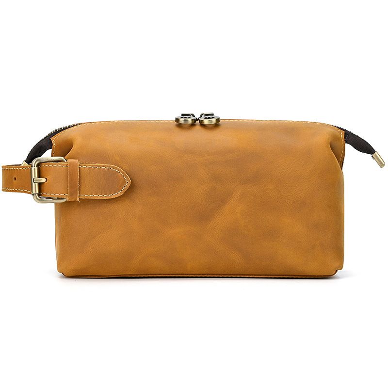 Full-Grain Leather Multi-Function Toiletry Bag & Wallet for Men