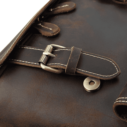 Full Grain Leather Backpack for Men 15 Inch Laptop | Vintage Leather Rucksack with Anti-Theft Pocket | Large Capacity Travel & Work Backpack