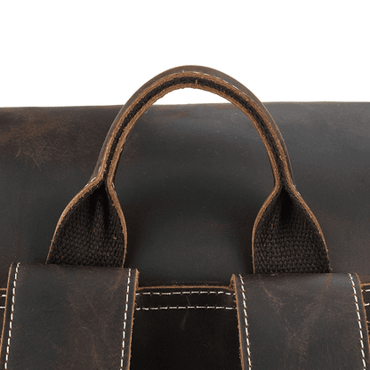 Full Grain Leather Backpack for Men 15 Inch Laptop | Vintage Leather Rucksack with Anti-Theft Pocket | Large Capacity Travel & Work Backpack