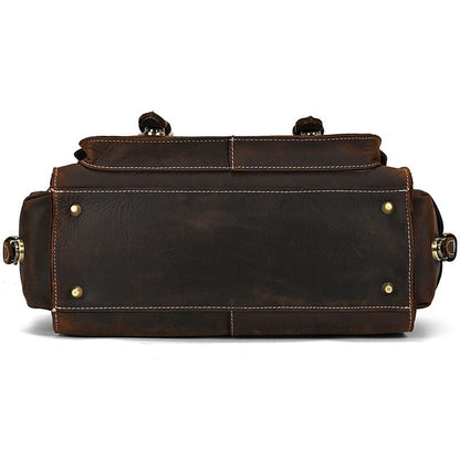 Full Grain Leather Camera Messenger Bag for Men – Vintage DSLR Camera Bag with Removable Insert & Anti-Theft Pocket
