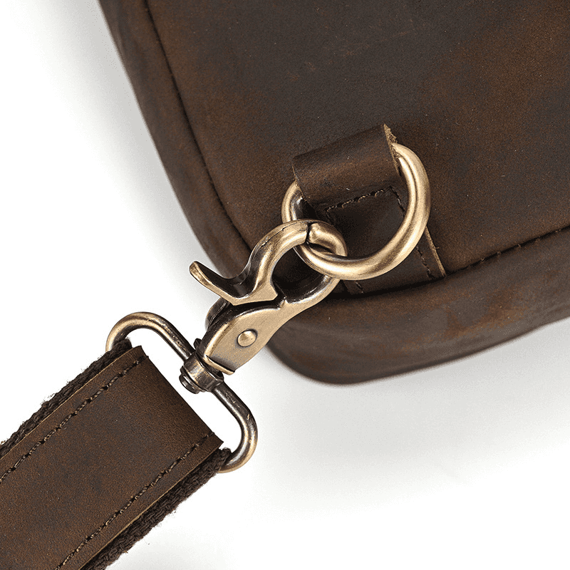 Full Grain Leather Sling Bag for Men – Vintage Leather Crossbody Chest Bag Fits 7.9" iPad, Anti-Theft Pocket, Men's Leather Shoulder Daypack