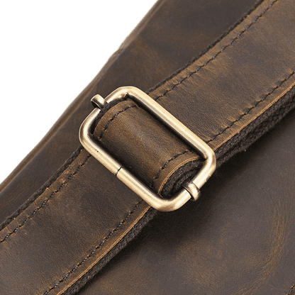 Full Grain Leather Sling Bag for Men – Vintage Leather Crossbody Chest Bag Fits 7.9" iPad, Anti-Theft Pocket, Men's Leather Shoulder Daypack
