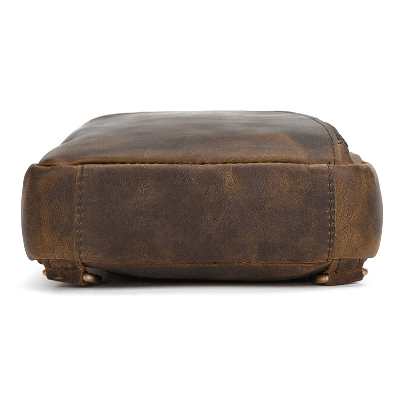 Full Grain Leather Sling Bag for Men – Vintage Leather Crossbody Chest Bag Fits 7.9" iPad, Anti-Theft Pocket, Men's Leather Shoulder Daypack