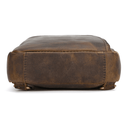 Full Grain Leather Sling Bag for Men – Vintage Leather Crossbody Chest Bag Fits 7.9" iPad, Anti-Theft Pocket, Men's Leather Shoulder Daypack