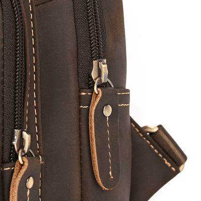 Functional Cross Body Leather Bag Fanny Pack