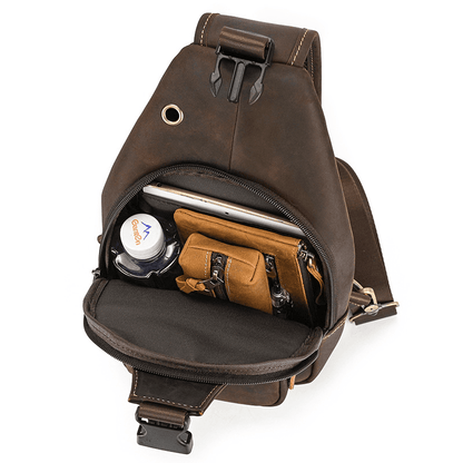 Functional Cross Body Leather Bag Fanny Pack