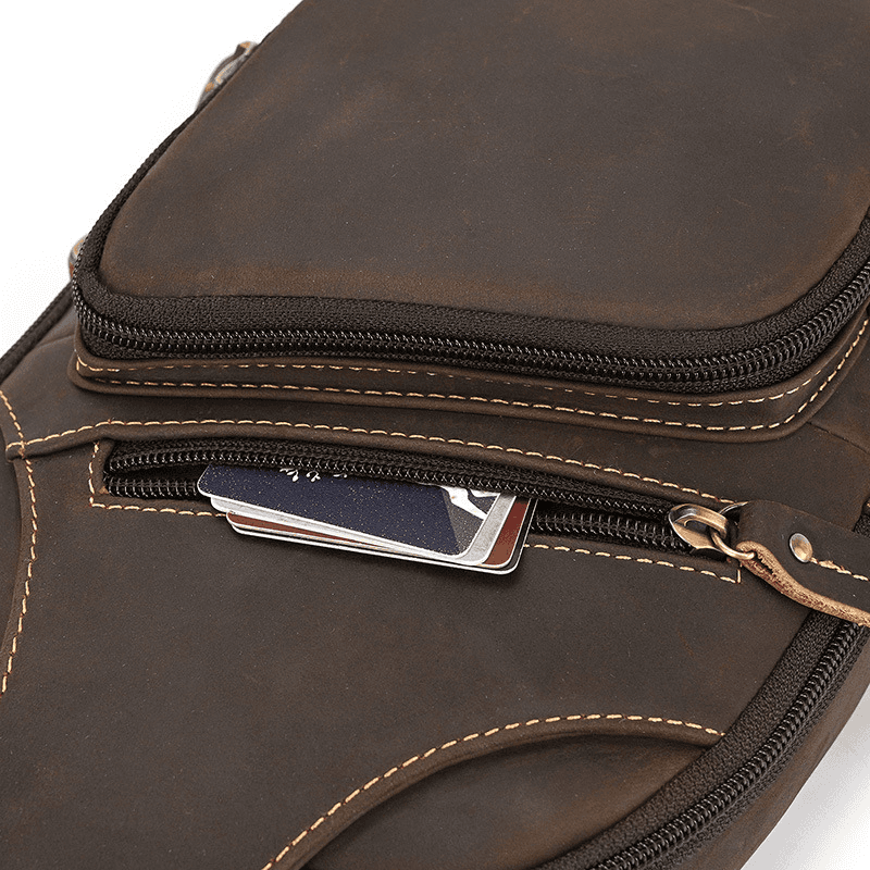 Functional Cross Body Leather Bag Fanny Pack