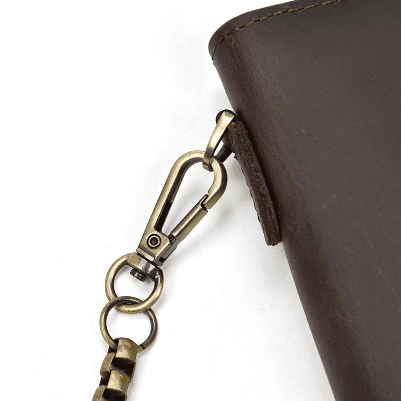 Genuine Leather Bifold Long Wallet Snap Card Holder