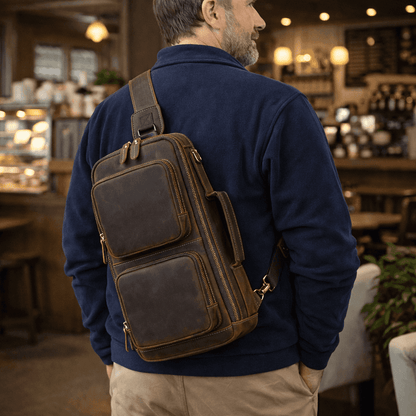 Handmade Top-Grain Leather 3-Way Bag Fanny Pack