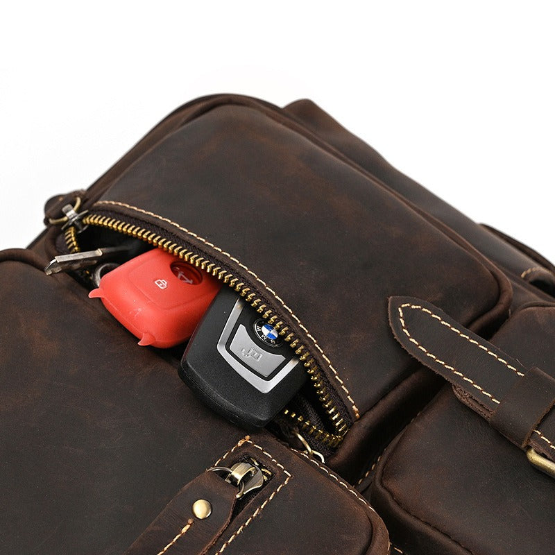 Leather Laptop Briefcase for Work and Travel