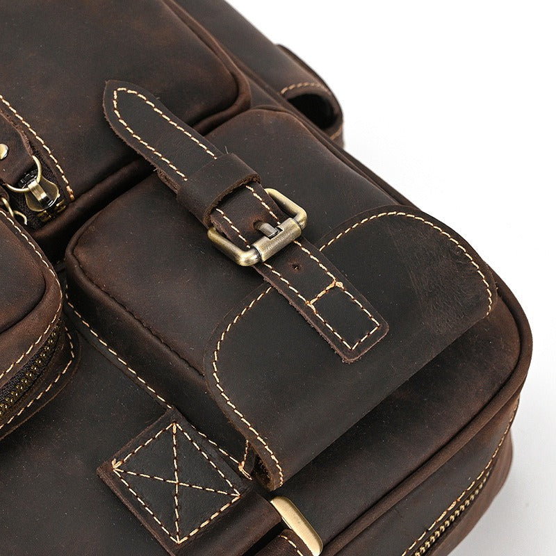 Leather Laptop Briefcase for Work and Travel