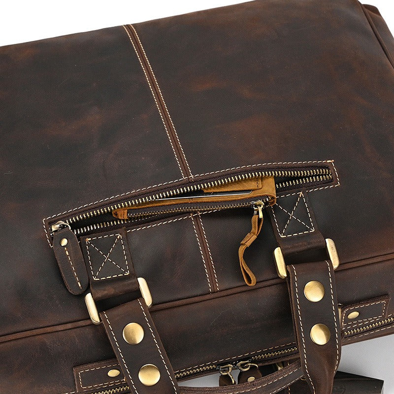Leather Laptop Briefcase for Work and Travel